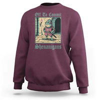 Funny Medieval Frog Knight Fantasy RPG Meme Sweatshirt Off To Commit Shenanigans