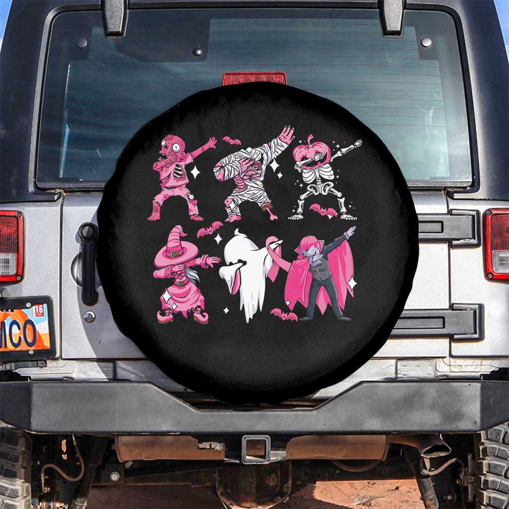 Pink Halloween Breast Cancer Spare Tire Cover Dabbing Skeleton Zombie