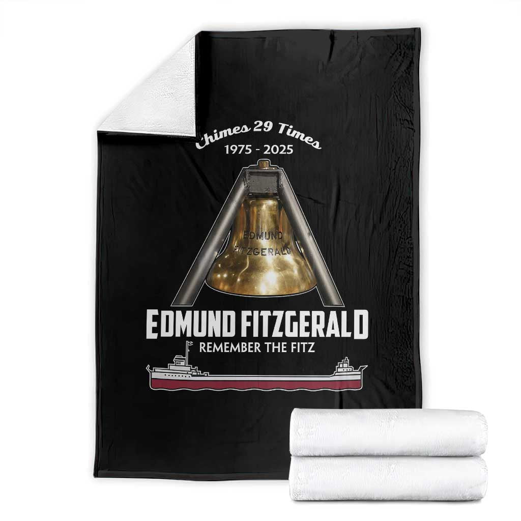 Edmund Fitzgerald 50th Anniversary Tribute Throw Blanket Chimes 29 Times 1975 2025 Memorial - Wonder Print Shop
