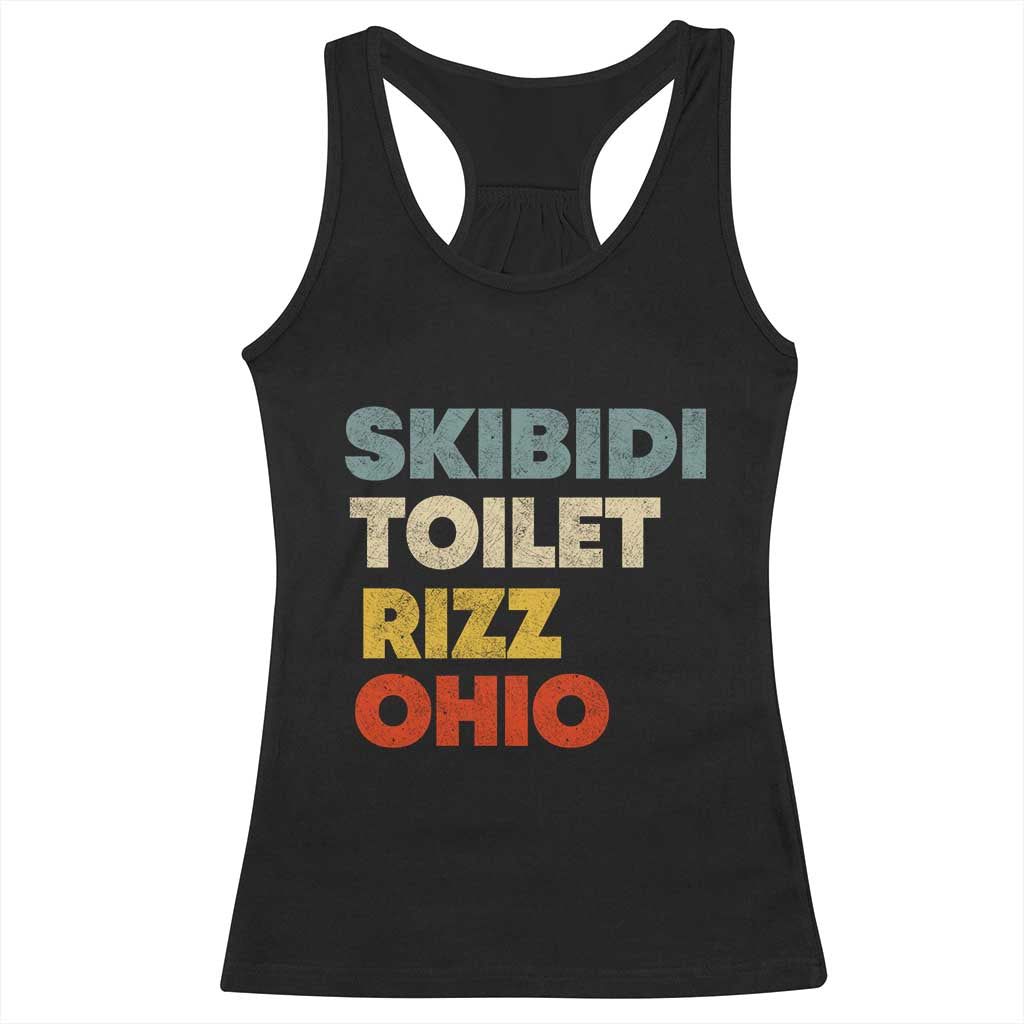 Skibidi Toilet Rizz Ohio Racerback Tank Top Funny Gen Alpha Slang Rizzler Game