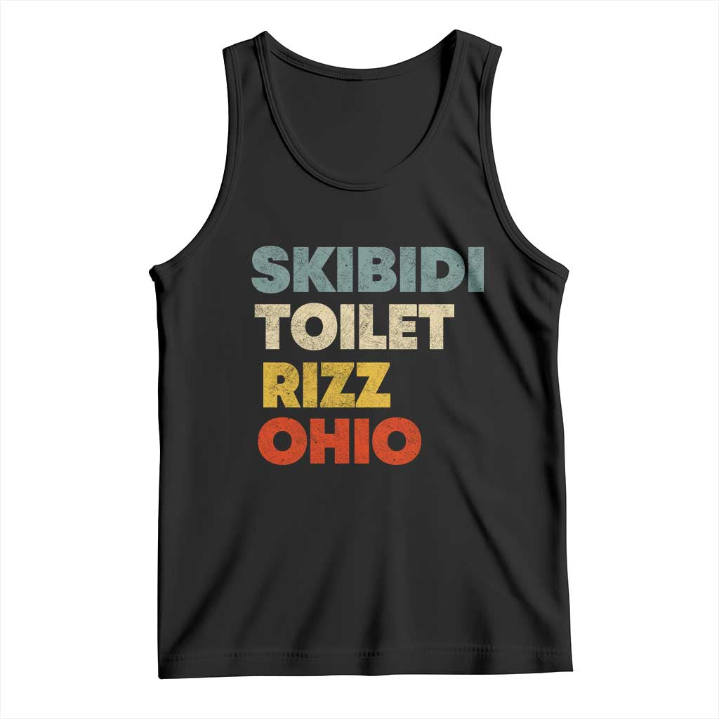 Skibidi Toilet Rizz Ohio Tank Top Funny Gen Alpha Slang Rizzler Game