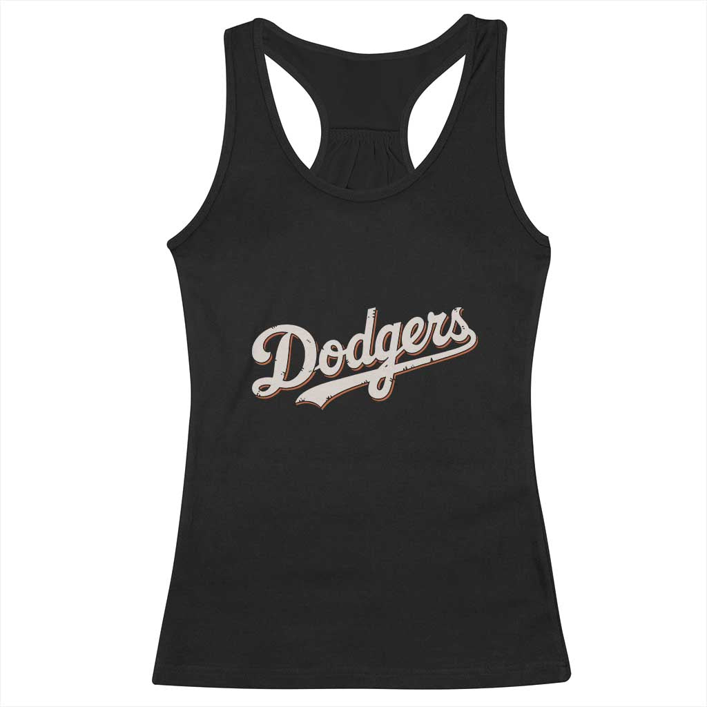 Vintage Retro Dodgers Name Racerback Tank Top Throwback Classic Style