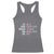 Funny Gun Owner Racerback Tank Top Faster Than Dialing 911 Bullet Diameter