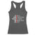 Funny Gun Owner Racerback Tank Top Faster Than Dialing 911 Bullet Diameter