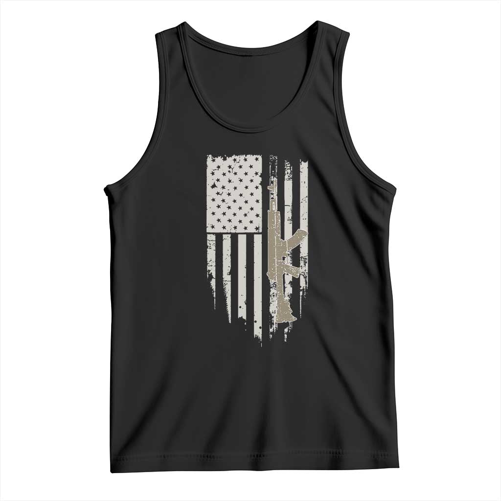 American Flag Second Amendment Tank Top Guns Weapons Rifles 2A Amendment Fathers Day US Flag