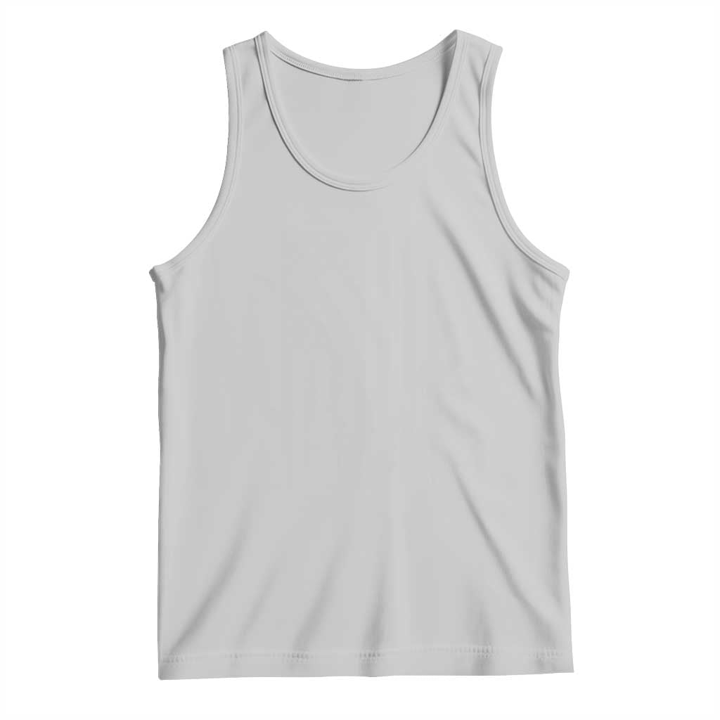 Light gray sleeveless tank top with crew neckline