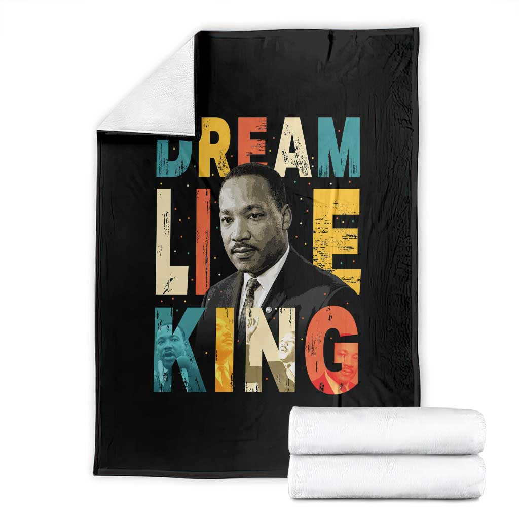 Dream Like King Inspirational MLK Graphic Throw Blanket Civil Rights Legacy Tribute