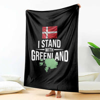 Denmark I Stand With Greenland Throw Blanket Danish Flag and Map Unity Support Protest