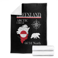 Greenland Arctic Circle Throw Blanket Map Compass and Polar Bear Adventure