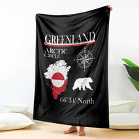 Greenland Arctic Circle Throw Blanket Map Compass and Polar Bear Adventure