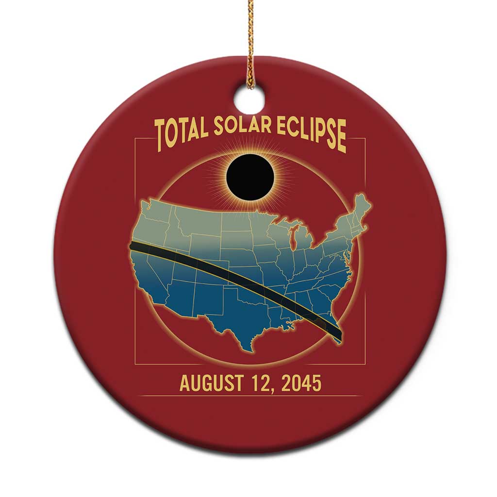 Total Solar Eclipse 2045 Christmas Ornament American Totality Tour Map August 12 - Wonder Print Shop