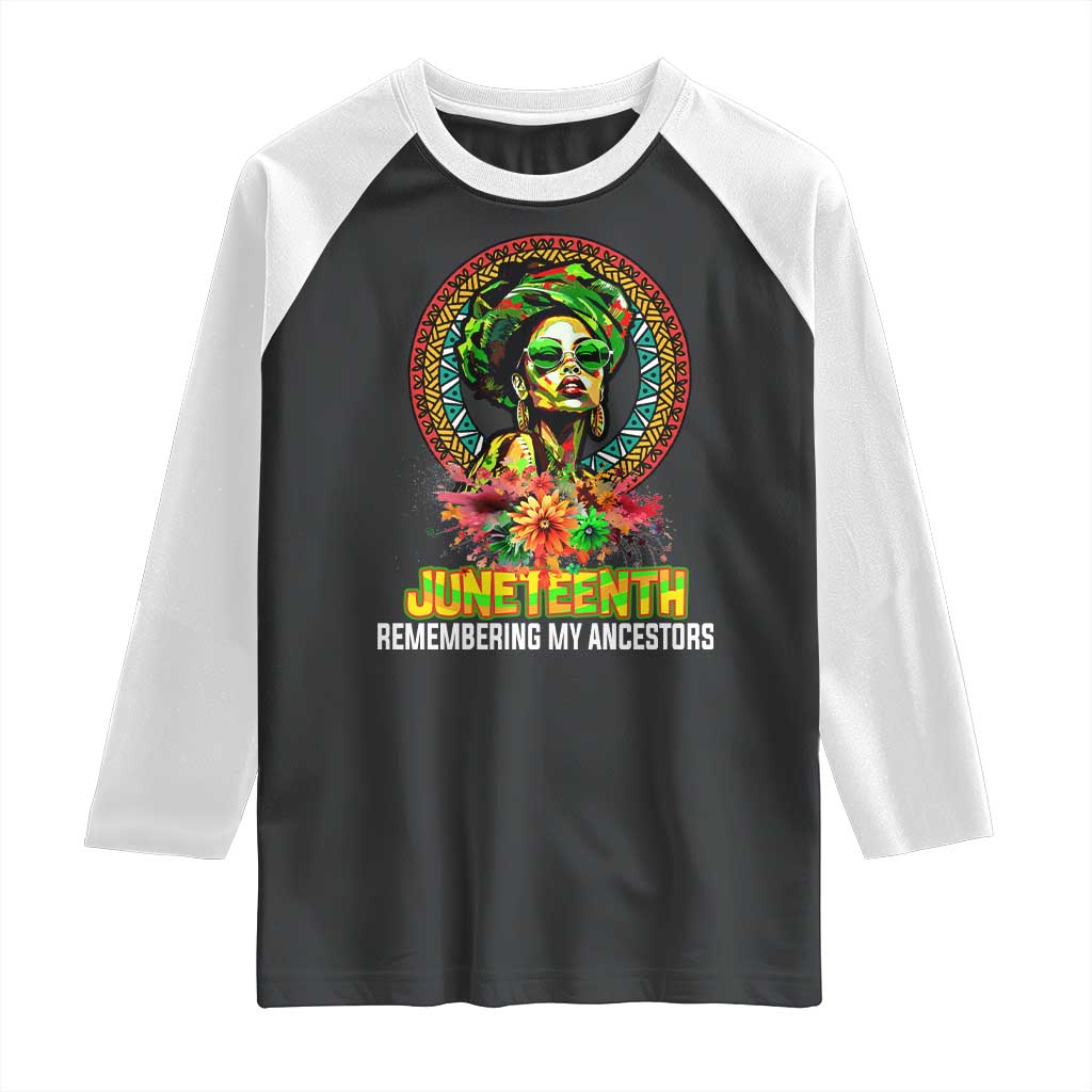 Juneteenth 1865 Raglan Shirt Remembering Ancestors African American Woman