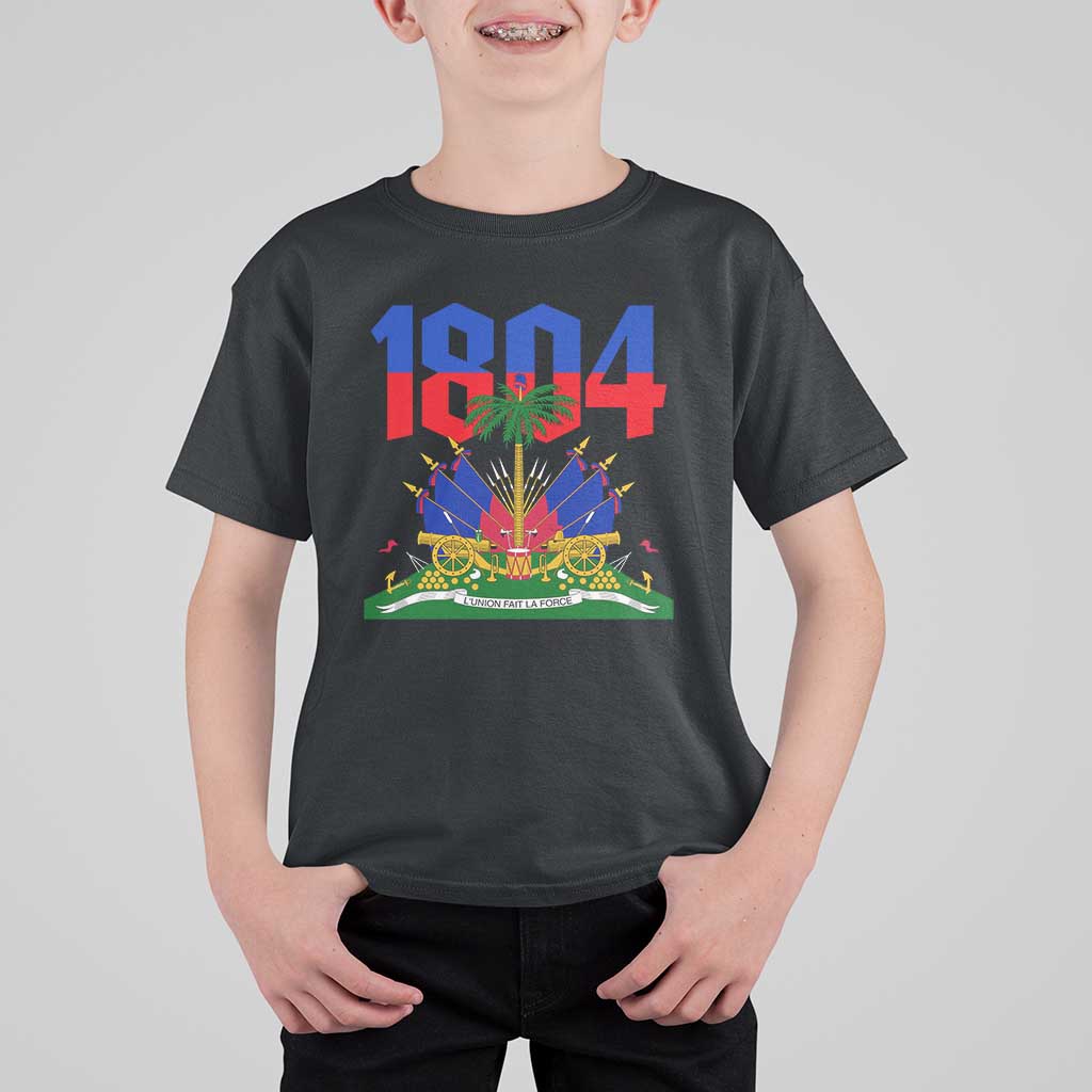 Haiti 1804 Independence Year Graphic T Shirt For Kid Haitian Pride Coat of Arms National Heritage