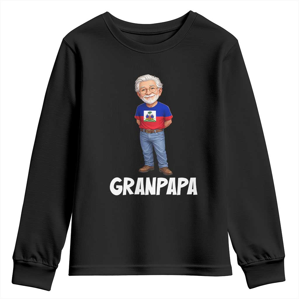 Granpapa Haitian Creole Grandpa Pride Youth Sweatshirt Grandfather Hispanic Haiti Heritage Father's Day