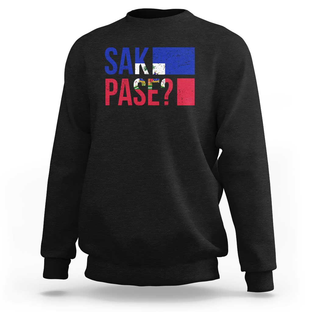 Sak Pase Haitian Creole Sweatshirt Haiti Flag Heritage Pride