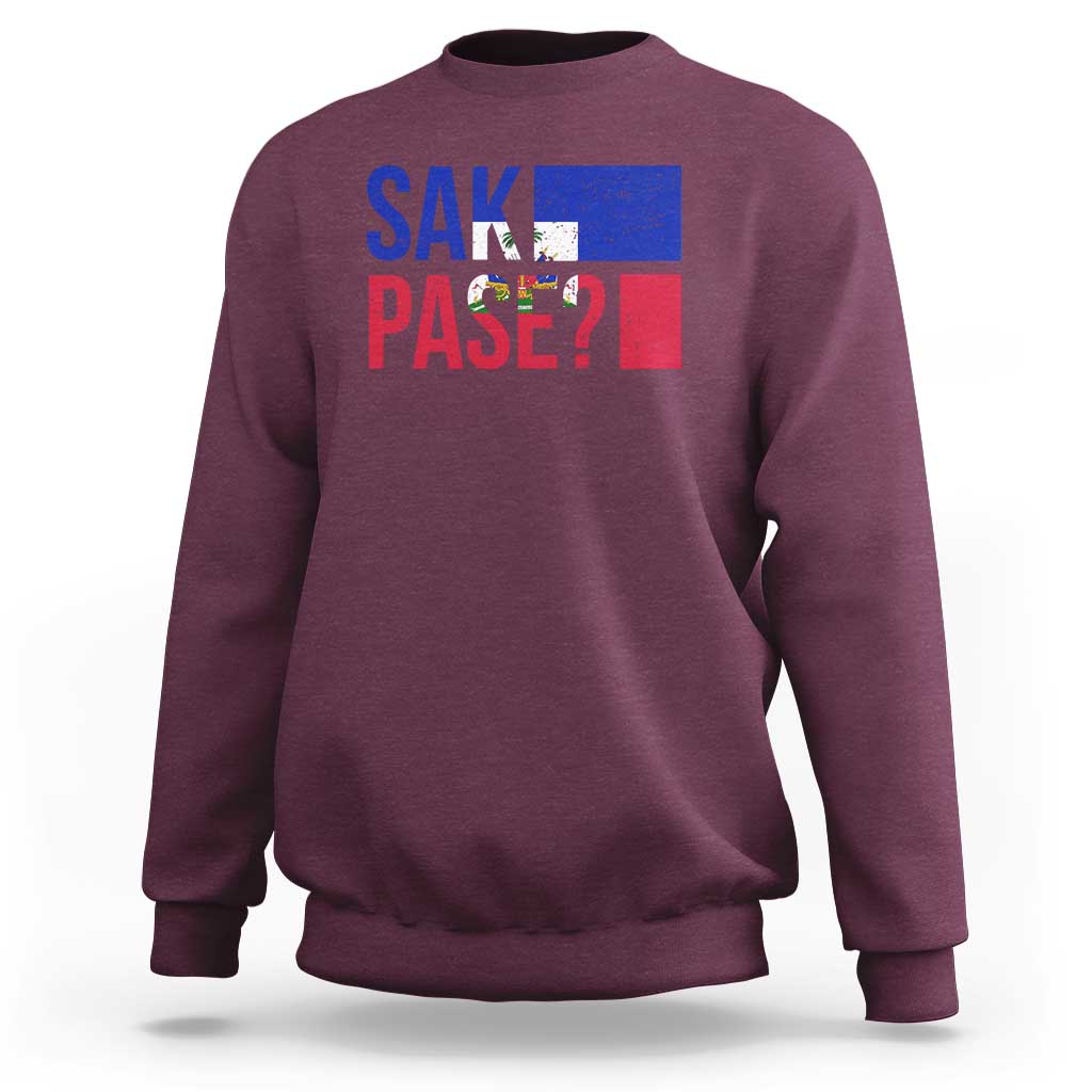 Sak Pase Haitian Creole Sweatshirt Haiti Flag Heritage Pride