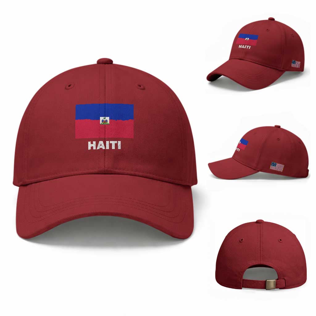 Vintage Distressed Haiti Flag Baseball Cap Haitian Heritage Pride