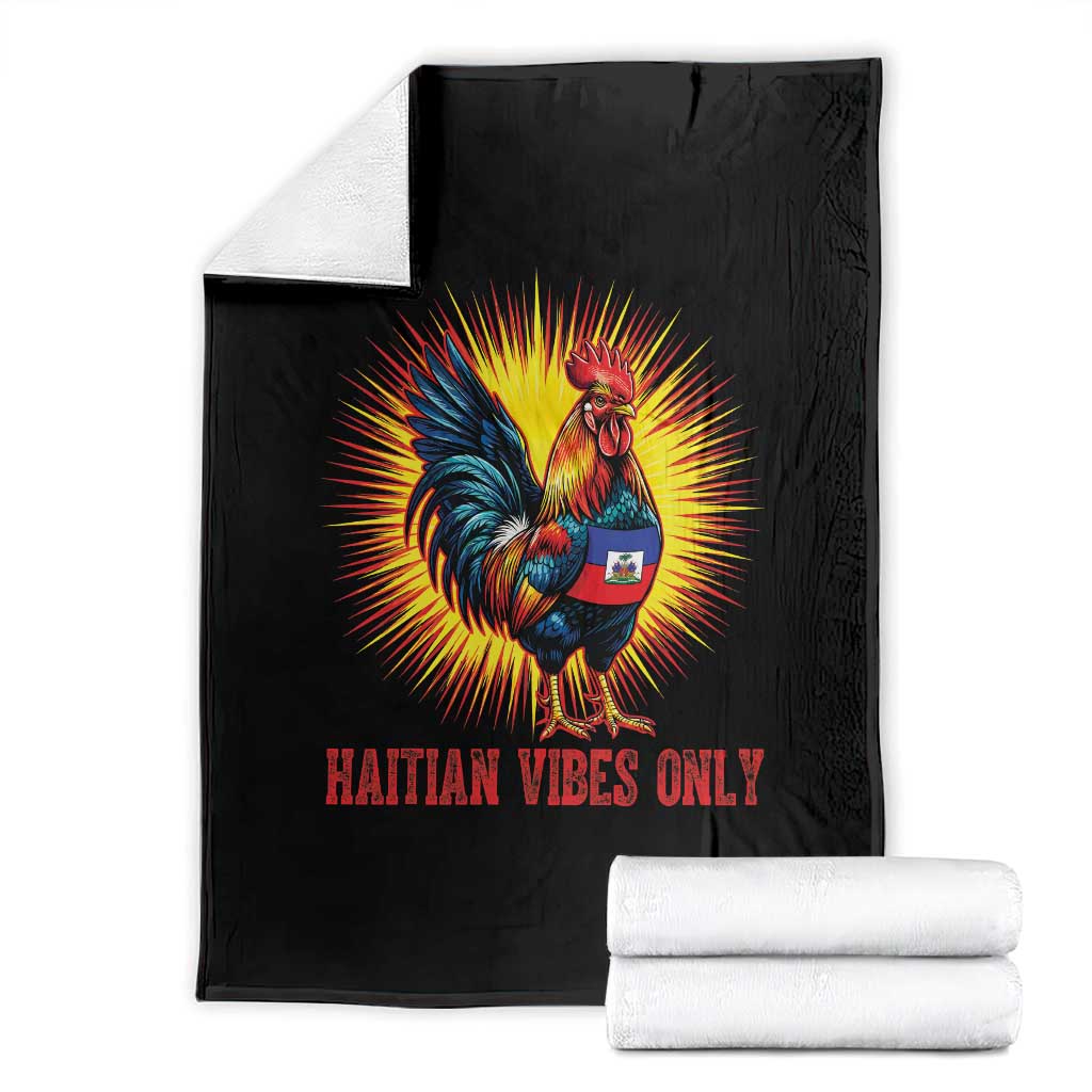Proud Haitian Rooster Flag Throw Blanket Majestic National Symbol Haiti Heritage Pride