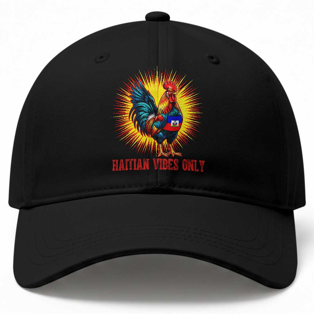 Proud Haitian Rooster Flag Baseball Cap Majestic National Symbol Haiti Heritage Pride