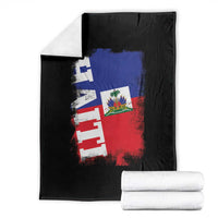 Haiti Flag Distressed Flag Graphic Throw Blanket Haitian Heritage Pride