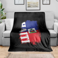 Haiti Flag Distressed Flag Graphic Throw Blanket Haitian Heritage Pride