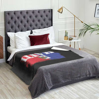 Haiti Flag Distressed Flag Graphic Throw Blanket Haitian Heritage Pride