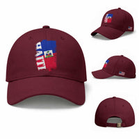 Haiti Flag Distressed Flag Graphic Baseball Cap Haitian Heritage Pride