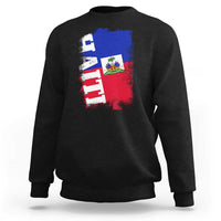 Haiti Flag Distressed Flag Graphic Sweatshirt Haitian Heritage Pride