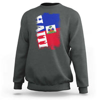 Haiti Flag Distressed Flag Graphic Sweatshirt Haitian Heritage Pride