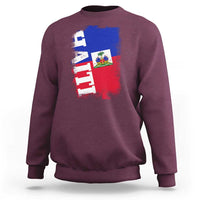 Haiti Flag Distressed Flag Graphic Sweatshirt Haitian Heritage Pride