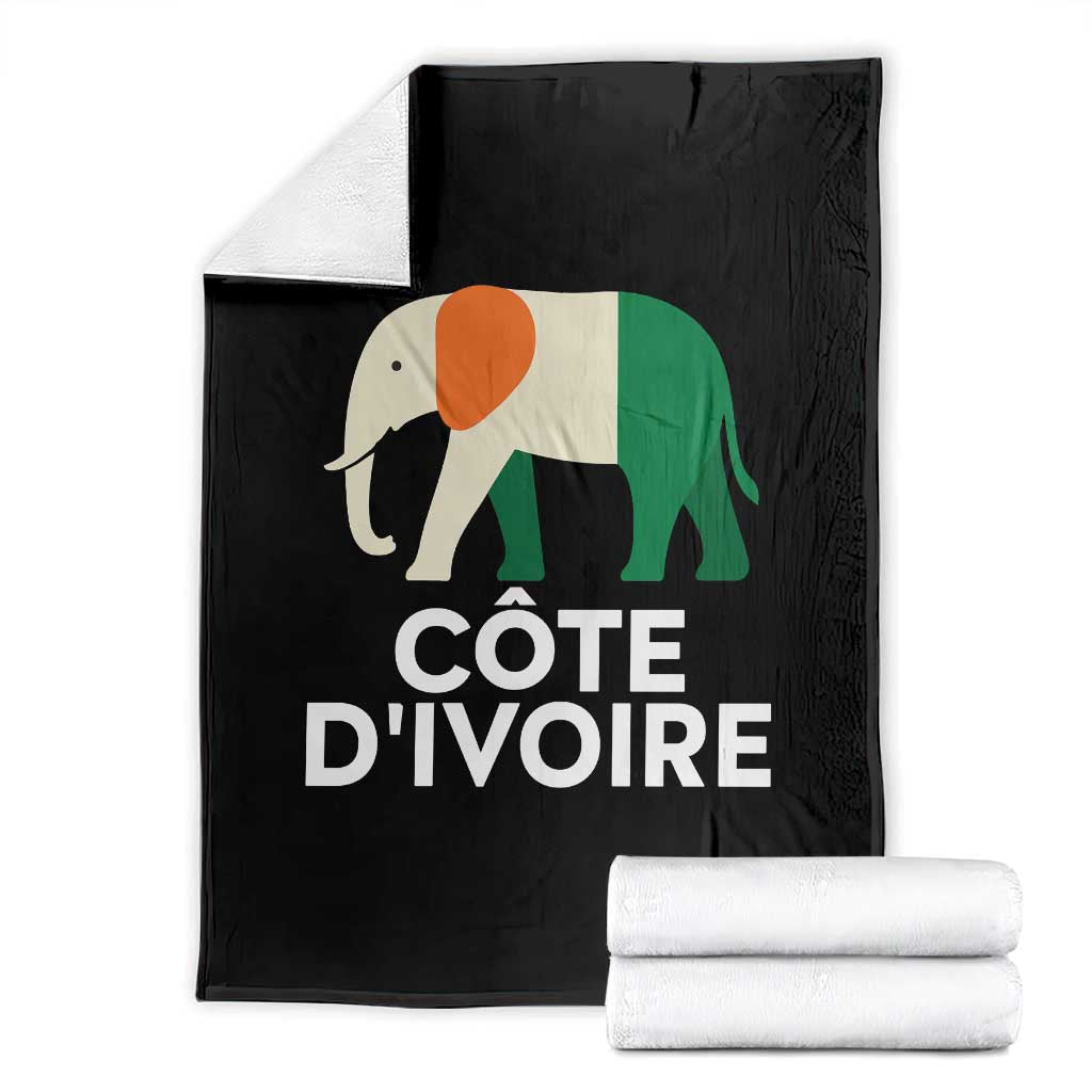 Proud Côte d'Ivoire Elephant Ivory Coast Flag Throw Blanket Ivorian Pride Retro Souvenir