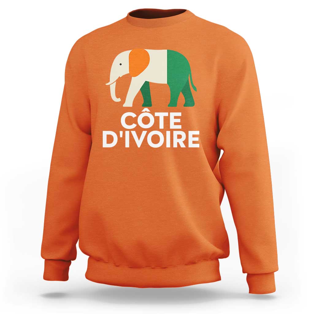 Proud Côte d'Ivoire Elephant Ivory Coast Flag Sweatshirt Ivorian Pride Retro Souvenir