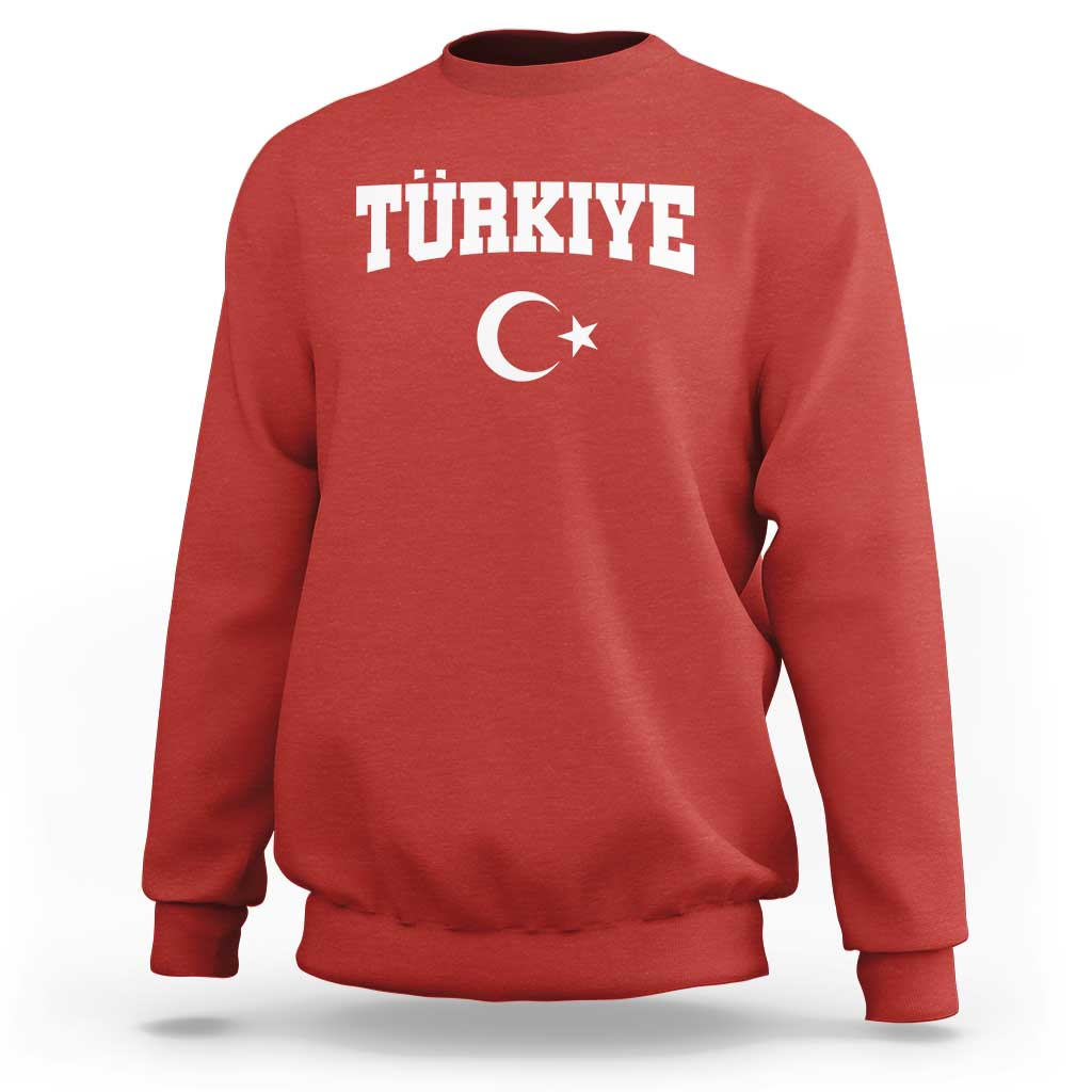 Vintage Proud Türkiye Flag Crescent and Star Sweatshirt Patriotic Turkish Turkey Heritage Pride