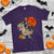 Football Skeleton T Shirt American Football Halloween Skeleton Riding Dinosaur Football Fan - Wonder Print Shop