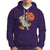 Football Skeleton Hoodie American Football Halloween Skeleton Riding Dinosaur Football Fan - Wonder Print Shop