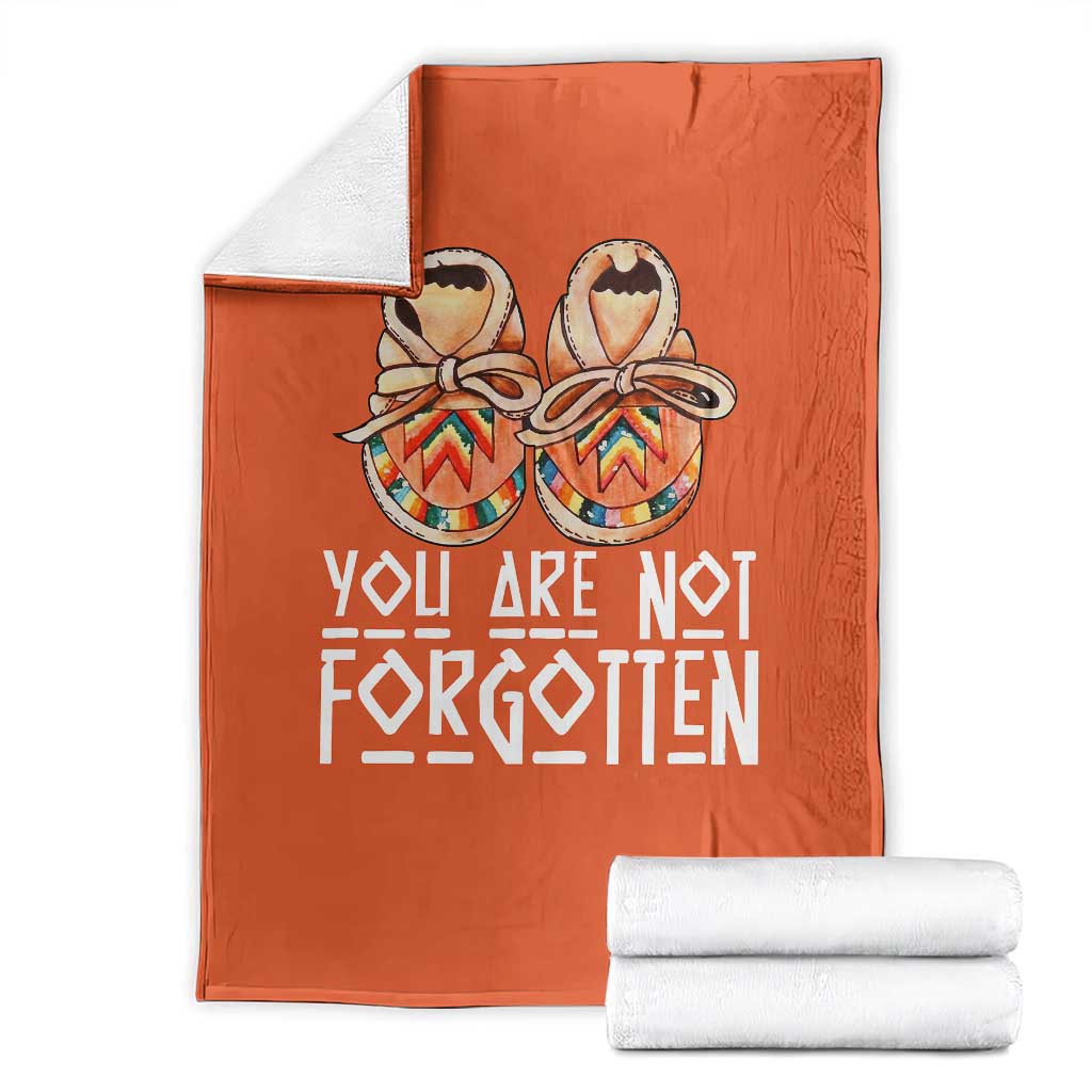 Orange Shirt Day Memorial Moccasins Throw Blanket You Are Not Forgotten Indigenous Remembrance for Stolen Children - Wonder Print Shop
