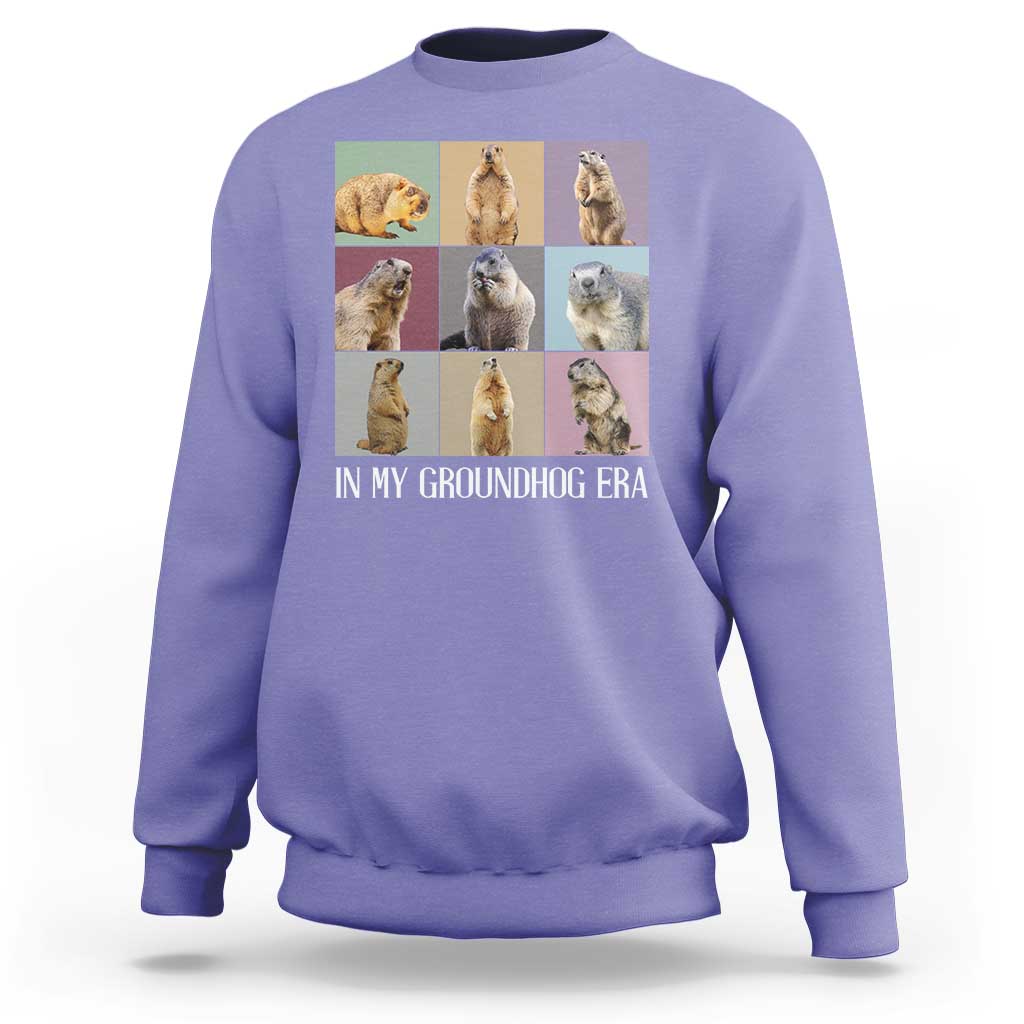 In My Groundhog Era Sweatshirt Funny Woodchuck