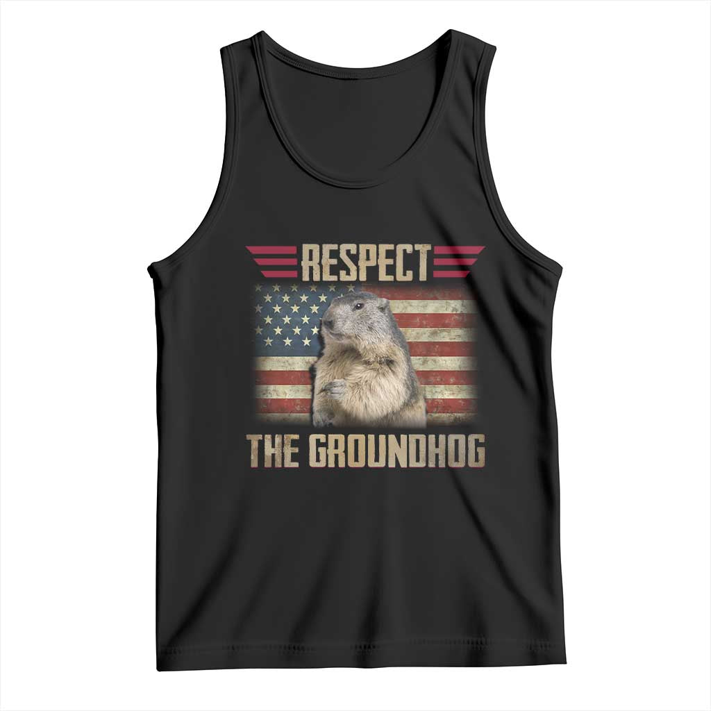 Groundhog Meteorology Tank Top Respect The Groundhog Woodchuck Photo GroundHog Day