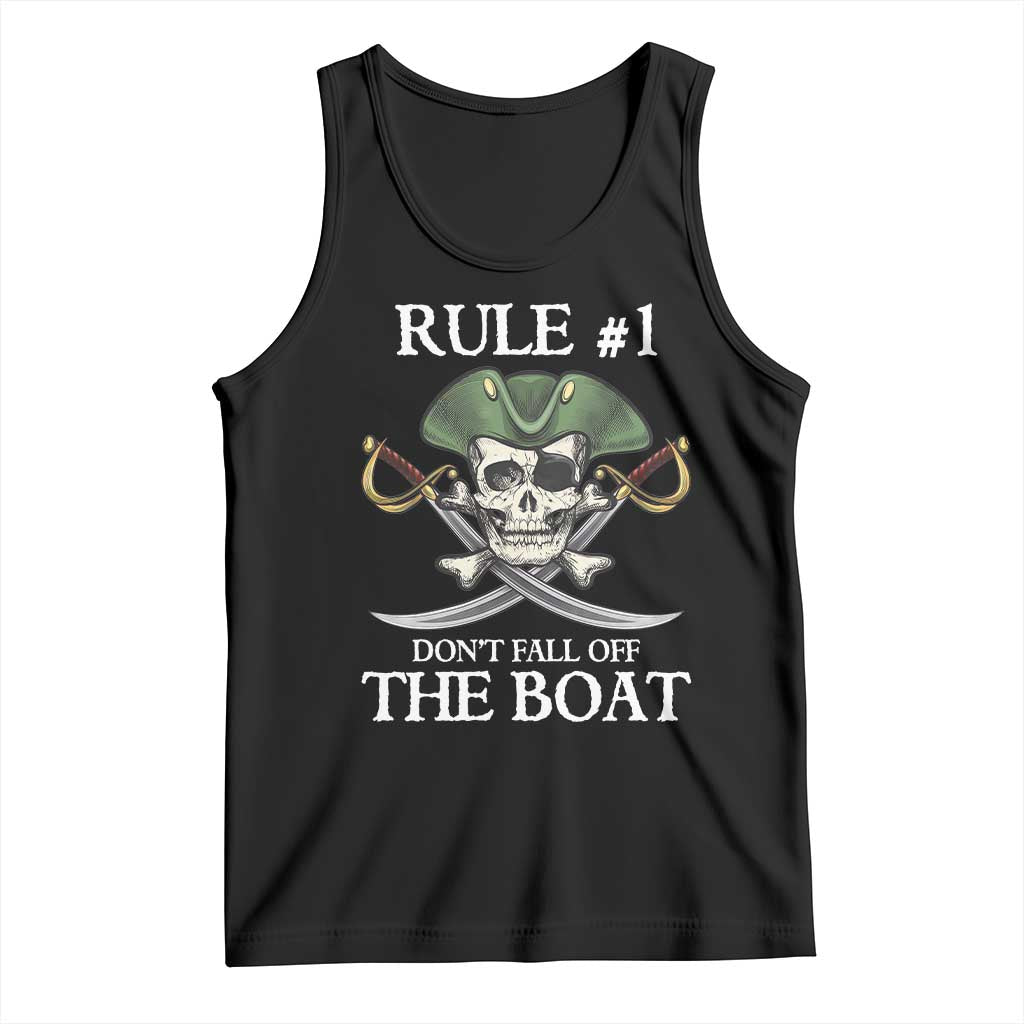 Funny Pirate Tank Top Rule #1 Don't Fall Off The Boat Cruise Party Gift