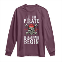 Let The Pirate Shenanigans Begin Long Sleeve Shirt Pirate Skull