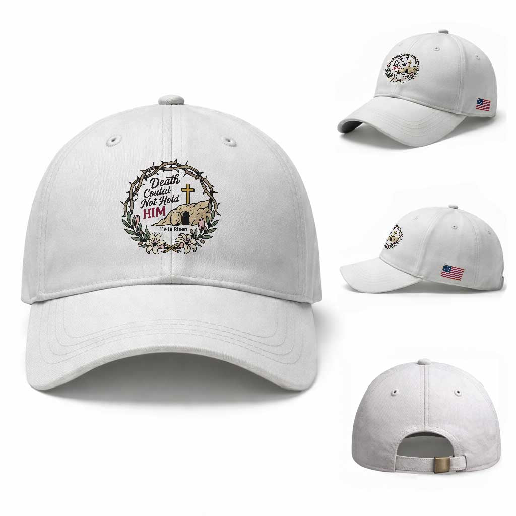 Death Could Not Hold Him Jesus Christian Easter Baseball Cap He Is Risen Faith Message