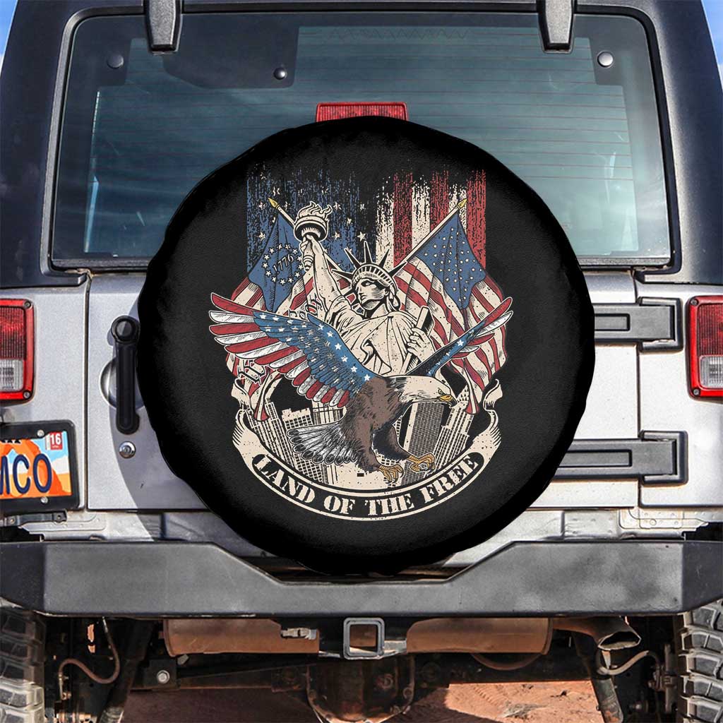 American Patriotic Spare Tire Cover Land Of The Free US Betsy Ross Flag Bald Eagle