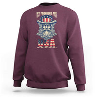 Maroon crewneck sweatshirt with USA Uncle Sam graphic on chest