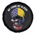 Colombian American Skull Spare Tire Cover My Home My Blood USA COL Flags