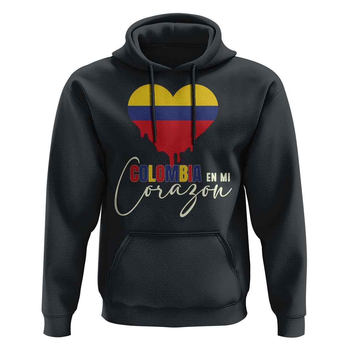 Colombia Pride Hoodie En Mi Coragon Colombian Flag Heart - Wonder Print Shop