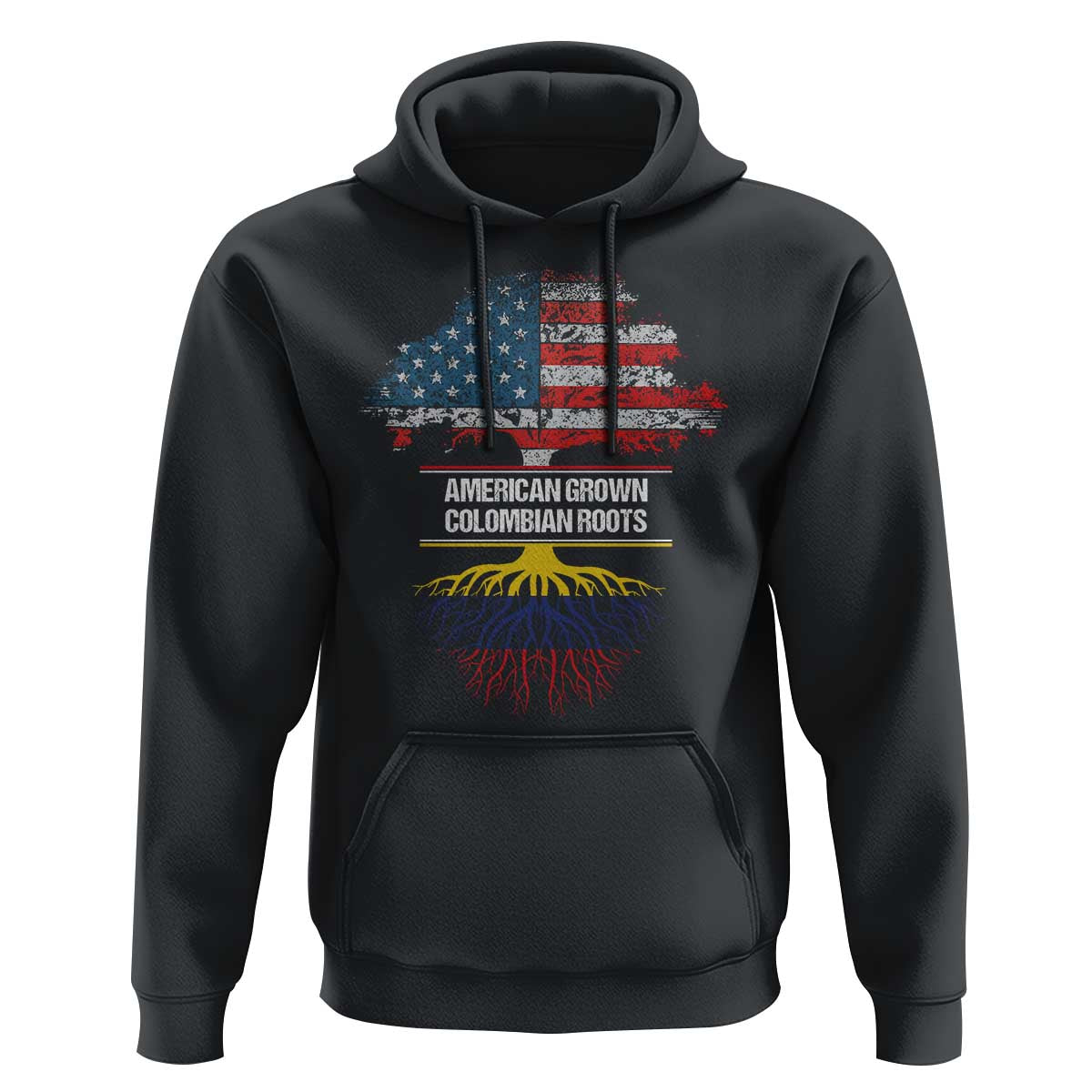 Colombian American Hoodie American Grown with Colombian Roots - Wonder Print Shop