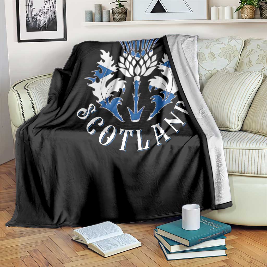 Scotland Thistle Floral Emblem Throw Blanket Stylized Gothic Heraldry Scottish Heritage Pride