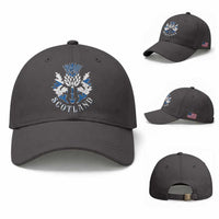 Scotland Thistle Floral Emblem Baseball Cap Stylized Gothic Heraldry Scottish Heritage Pride