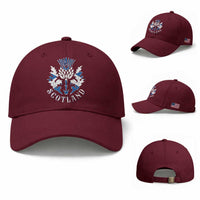 Scotland Thistle Floral Emblem Baseball Cap Stylized Gothic Heraldry Scottish Heritage Pride