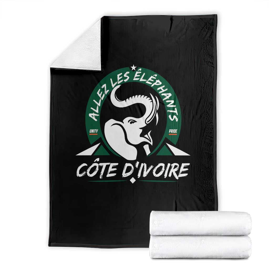 Allez Les Elephants Cote d'Ivoire Soccer Fan Throw Blanket Ivory Coast Pride Football Lovers